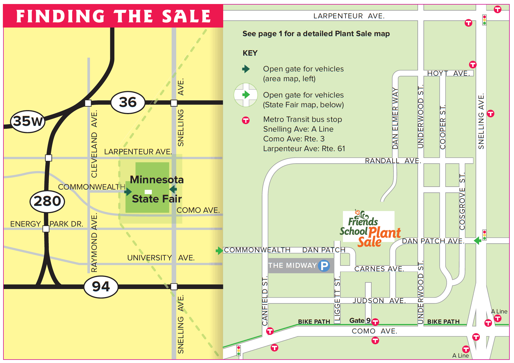 Locator map of area showing Grandstand location at Minnesota State Fair