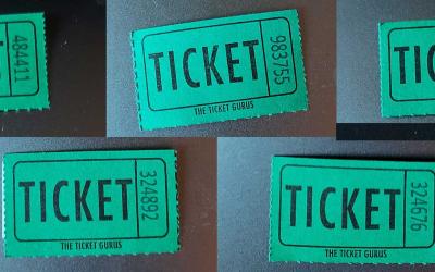 green raffle tickets
