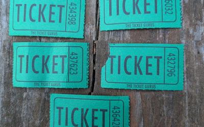 Green raffle tickets