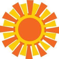Northern Sun logo, orange and yellow sun symbol