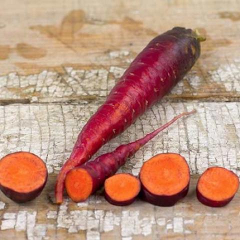 Cosmic Purple carrots, purple outside, orange inside