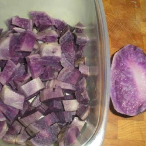 Adirondack blue potato, purple potatoes